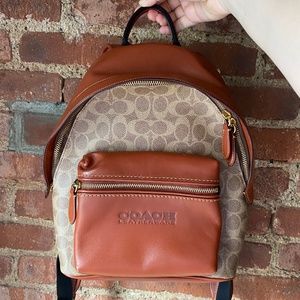Coach Charter Backpack 24 In Signature Canvas / Brass/Tan/Rust
